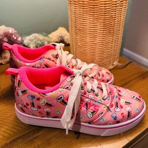Heelys Kids Pink Multi Rainbow Patterned Sneakers Skates Size Youth 4